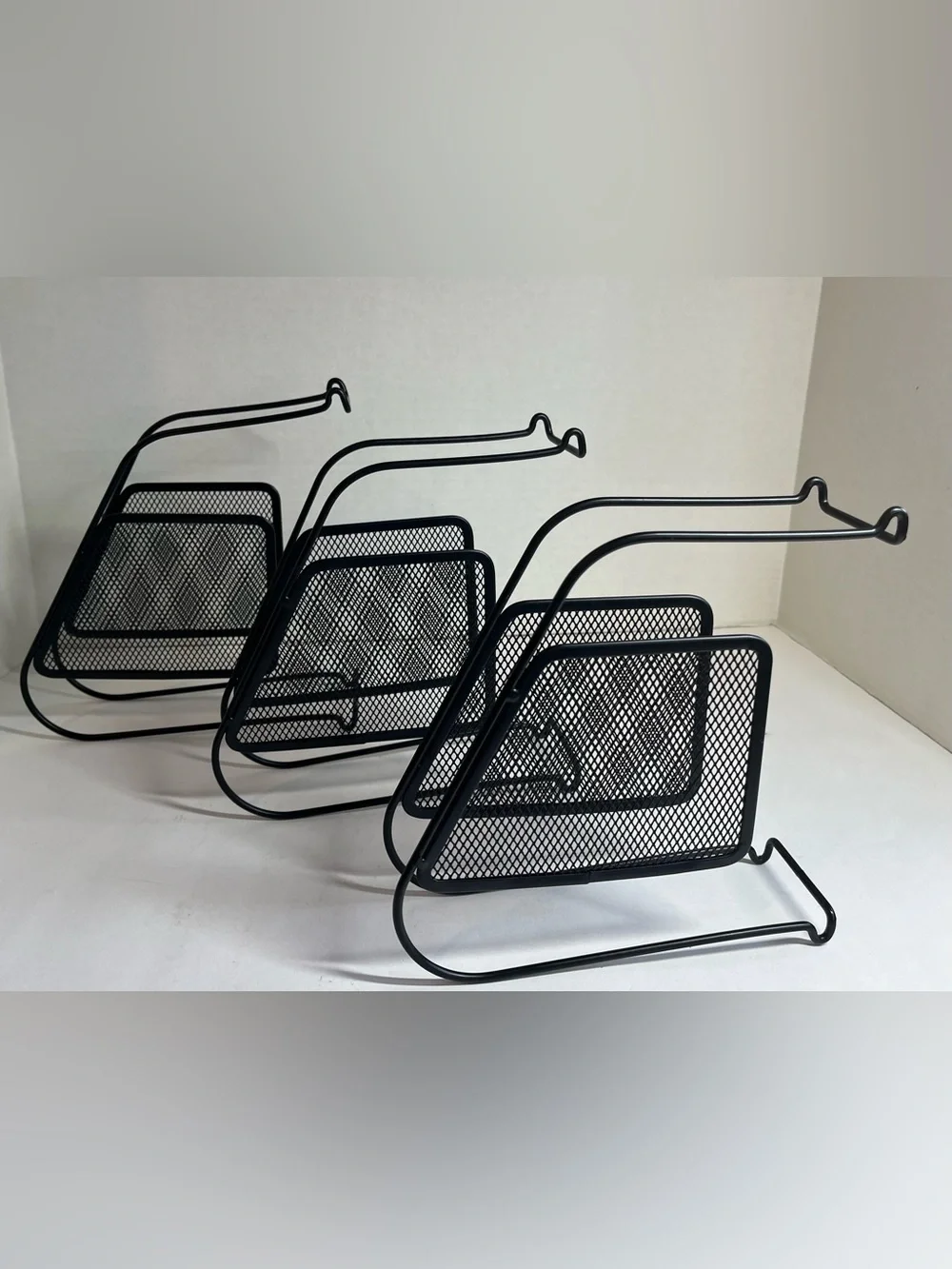 Black Mesh/Metal Desk Organizer Set - Home/Office Storage (6 Pieces) Excellent